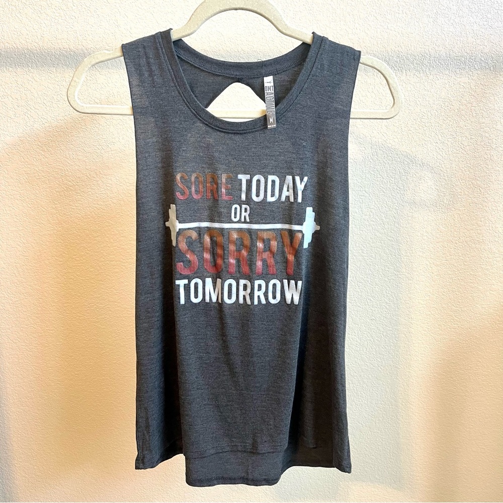Active Sleeveless Grey Motivational Workout Shirt